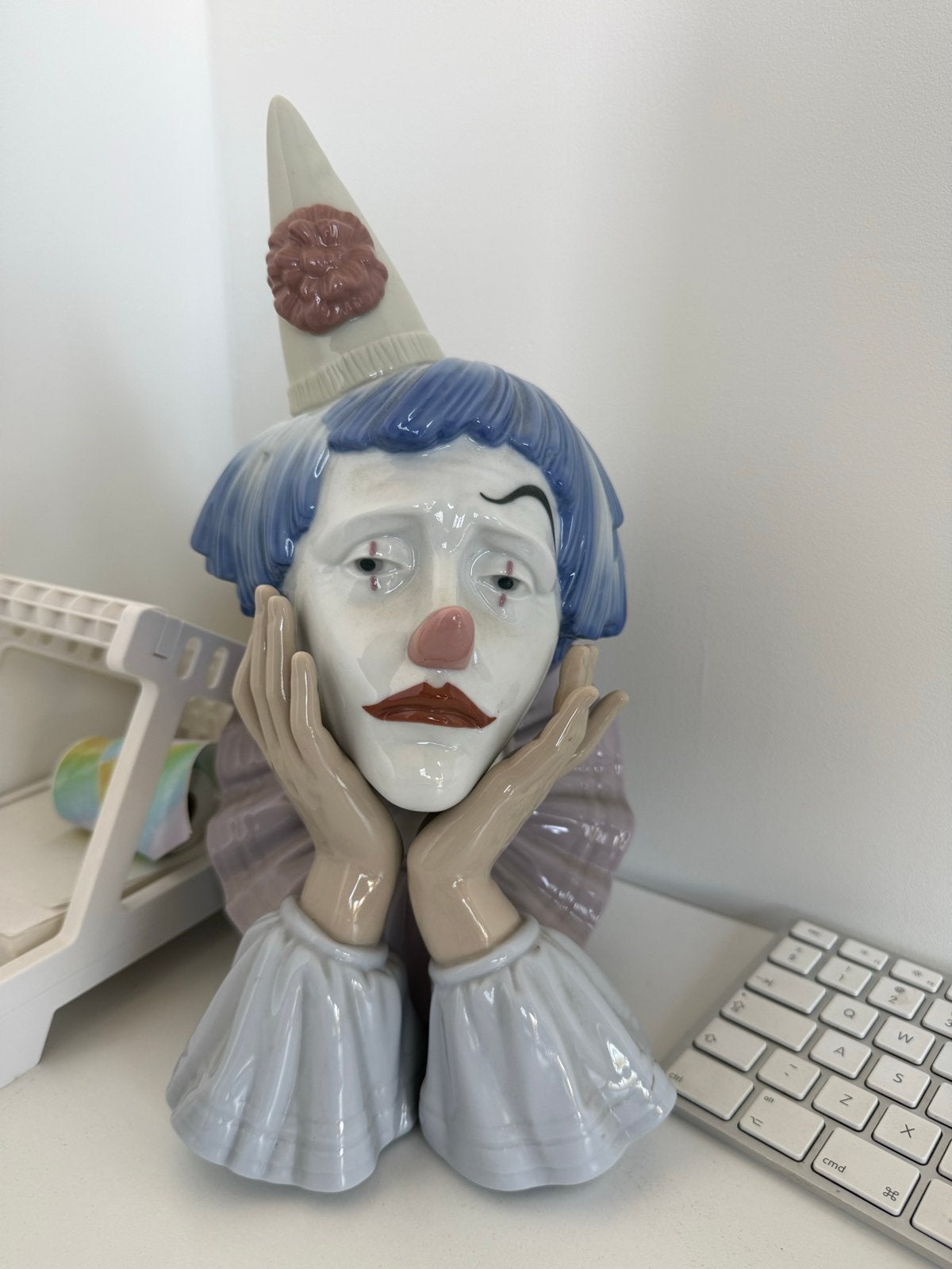 Lladro Porseleinen Clown Beeldje - "Droevige Clown", Ophalen