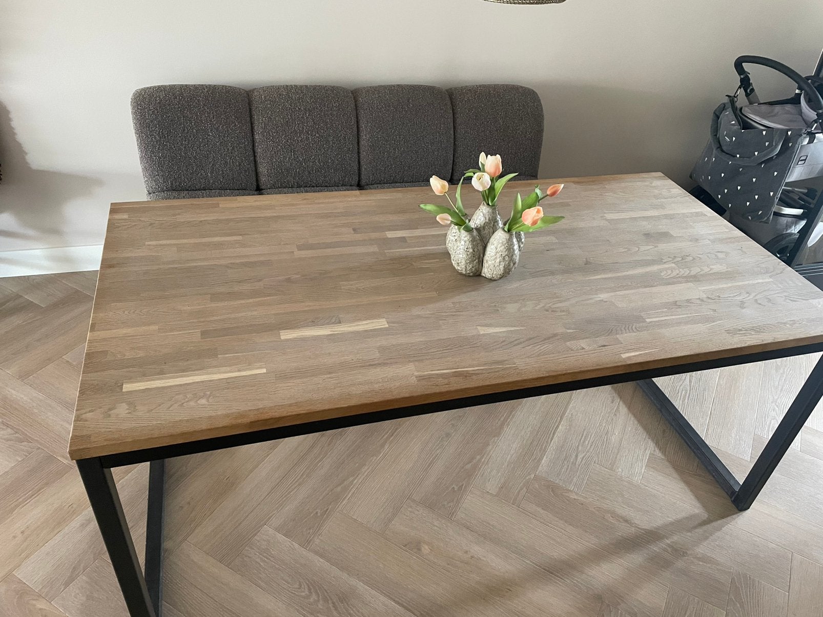 Eettafel Karwei eikenhout 180 x 100 cm, Huis en Inrichting, Ophalen, Gebruikt, Eikenhout, 50 tot 100 cm