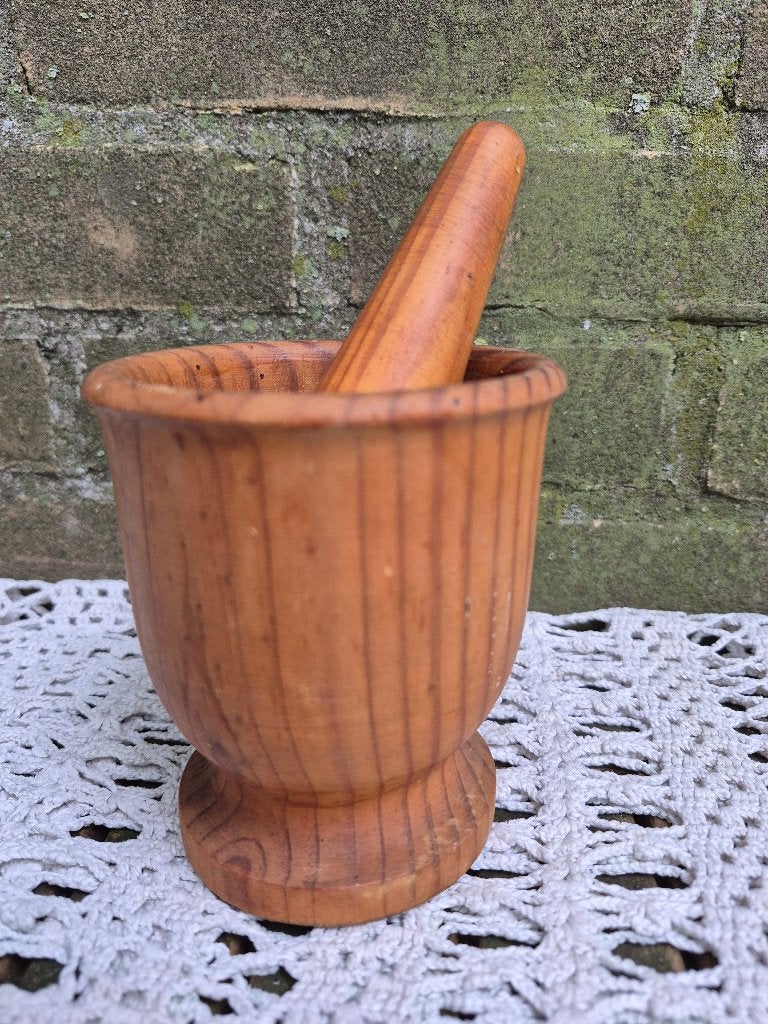 vijzel met stamper, Hout, Ophalen of Verzenden, Bruin, Overige typen