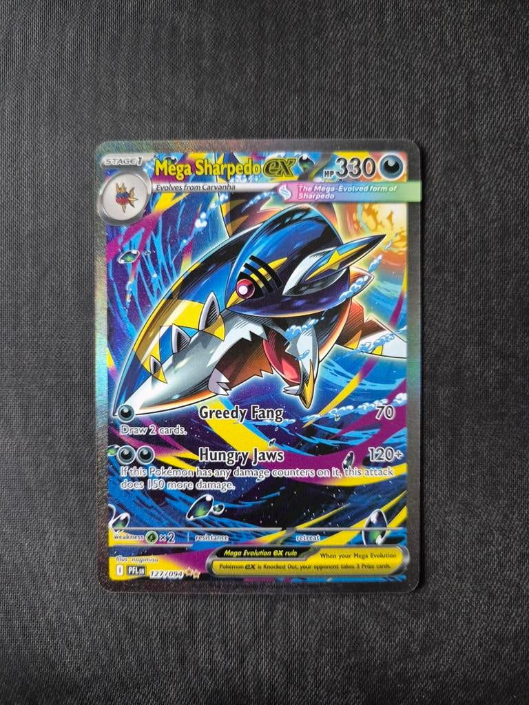Mega Sharpedo EX 127/094, Ophalen, Zo goed als nieuw, Losse kaart, Foil