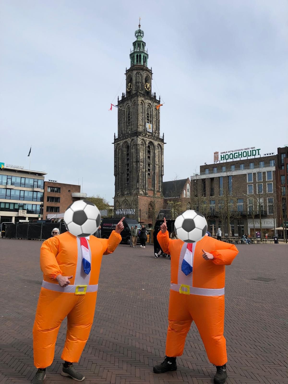 Oranje opblaasbaar feestpak Carnaval/Koningsdag/EK, Ophalen of Verzenden, Nieuw, Carnaval, Qcs