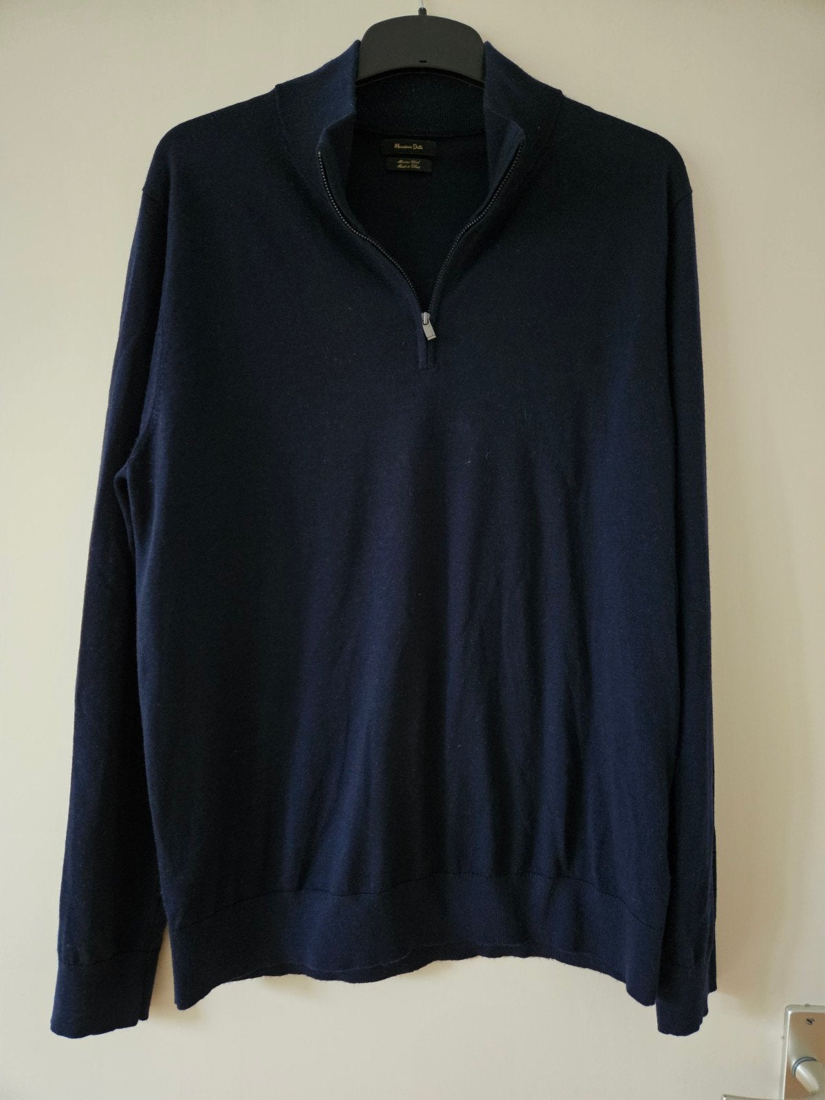 zgan prachtige donkerblauwe trui Massimo Dutti mt L, Ophalen of Verzenden, Zo goed als nieuw, Maat 52/54 (L), Blauw