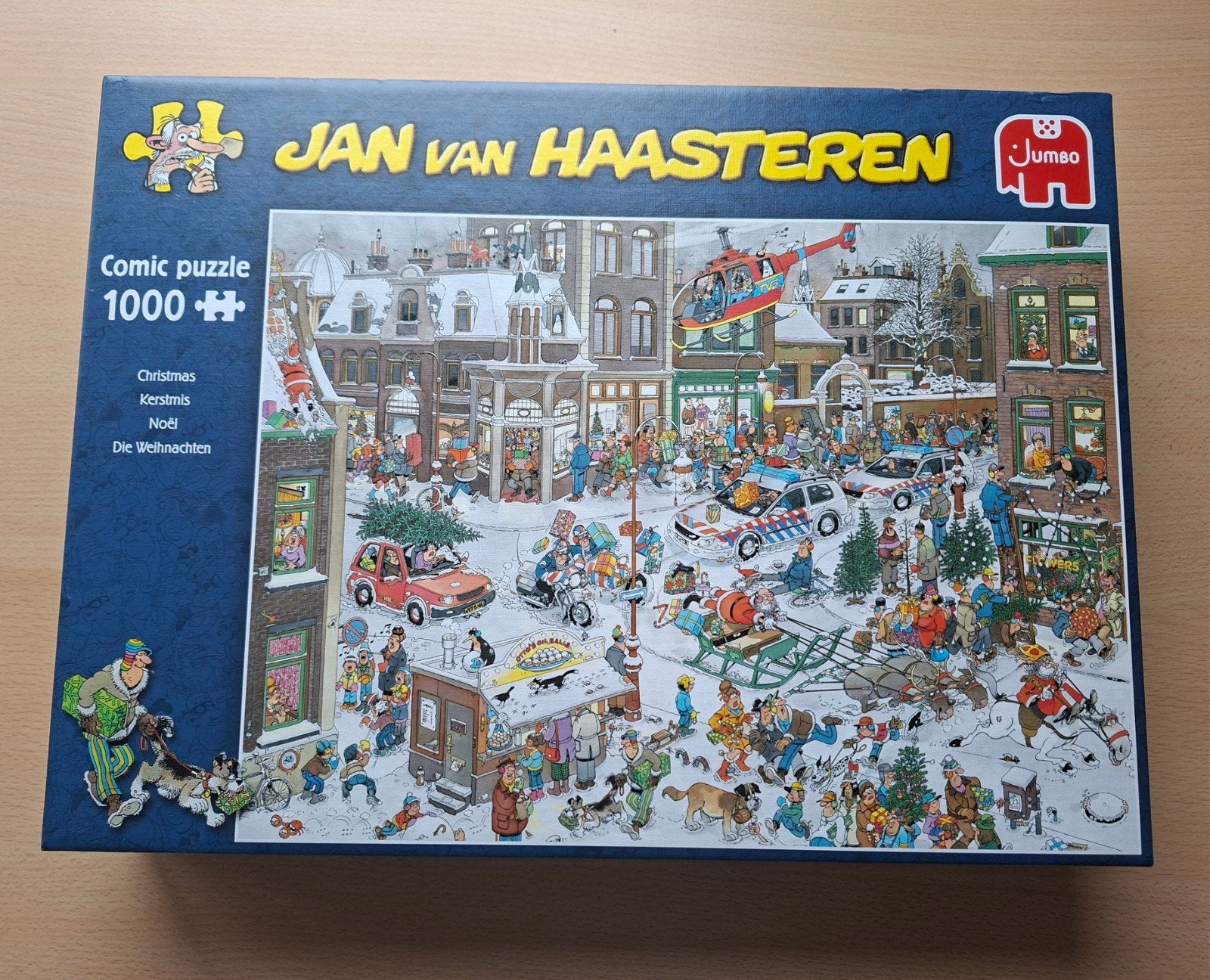 Jan v Haasterenpuzzel "Kerstmis" 1000 stukjes, Hobby en Vrije tijd, Ophalen of Verzenden, 500 t/m 1500 stukjes, Zo goed als nieuw
