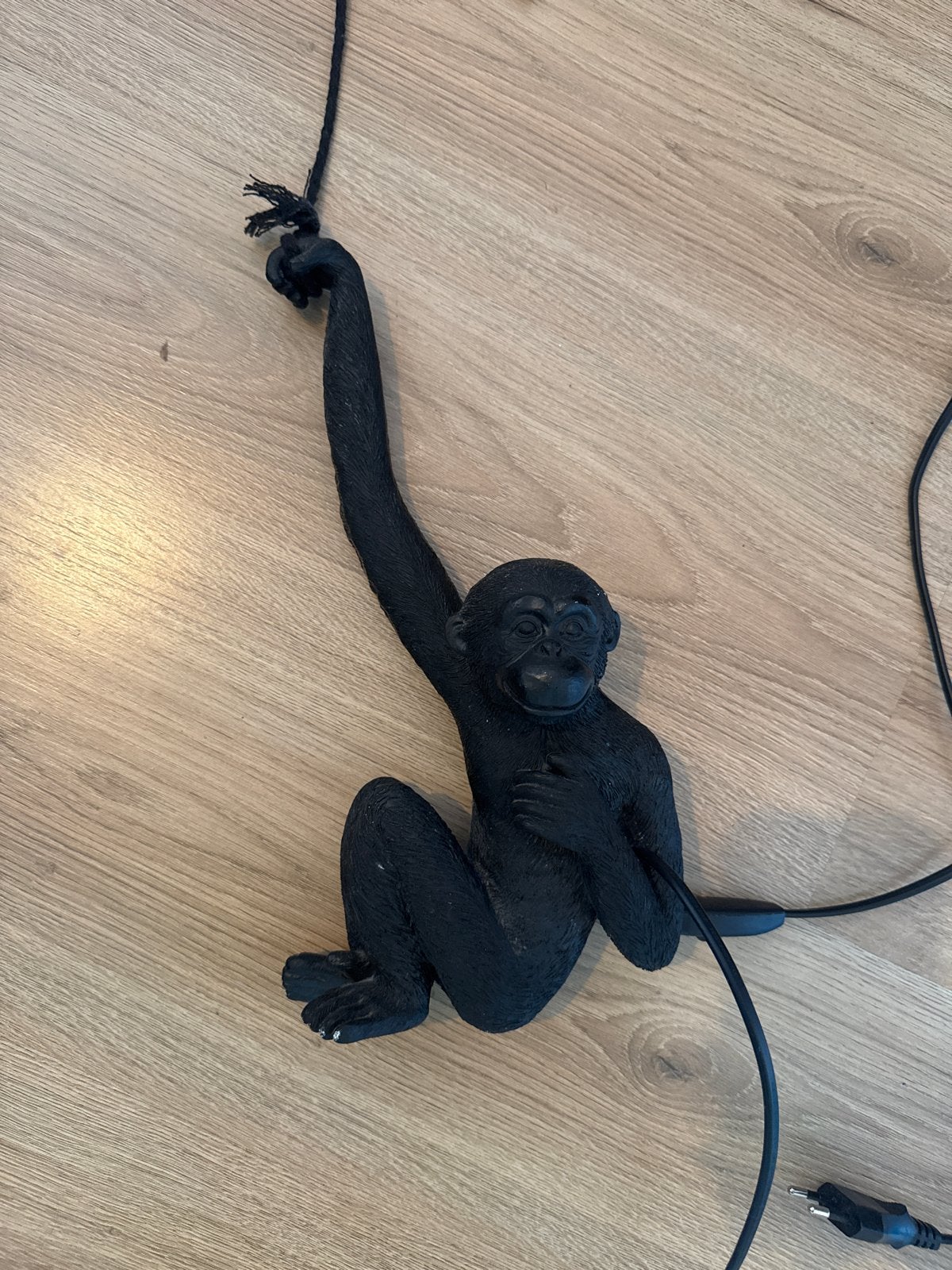 Aap lamp - Zwart - Hanglamp - Wandlamp - Decoratie, Overige merken, Gebruikt, Kunststof, Zwart