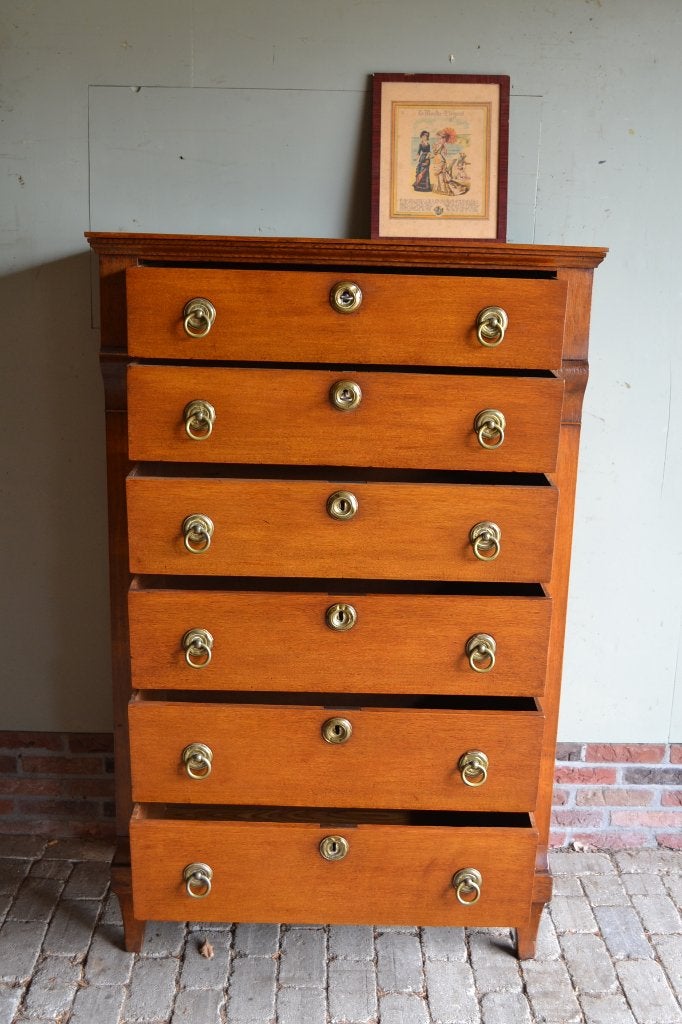 Prachtige antieke eiken houten Empire chiffoniere, ladekast., Verzenden