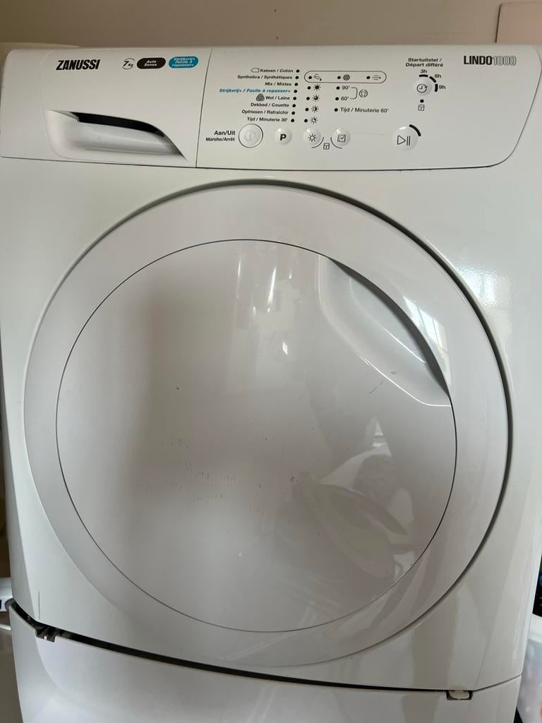 Zanussi Lindo 1000 condens droger- 7kg inhoud, 6 tot 8 kg, Ophalen of Verzenden, Voorlader, Wolwasprogramma