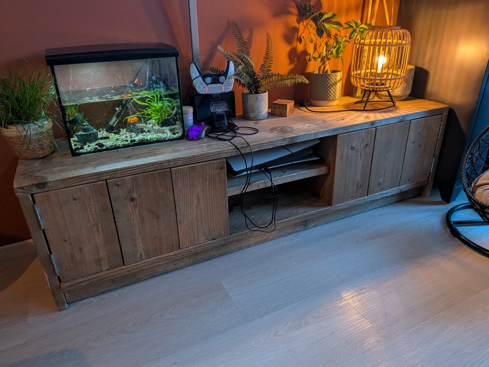 Stevig Robuust Houten Dressoir / TV-kast van Steigerhout, Huis en Inrichting, Ophalen, Gebruikt, 150 tot 200 cm, Minder dan 100 cm