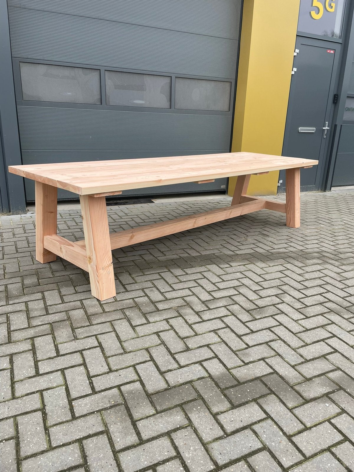 Douglas tuintafels stijlvol en op maat gemaakt, Ophalen of Verzenden, Zo goed als nieuw, Wicker