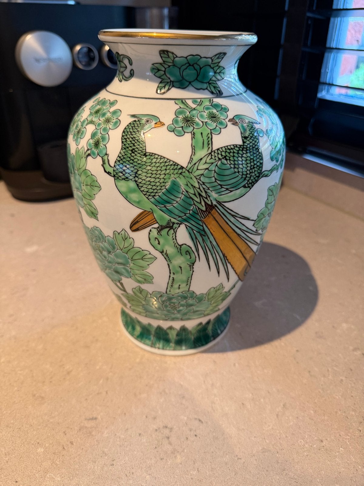 Prachtige Gold Imari vaas met vogel- en bloemmotief, Ophalen of Verzenden
