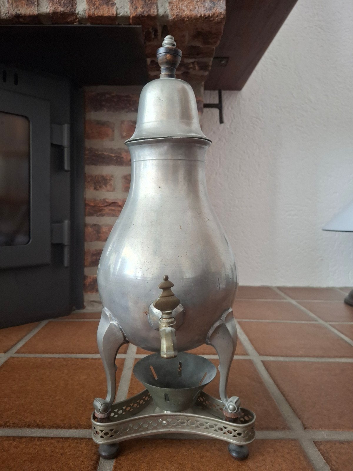 Antieke tinnen koffiekan met kraantje, Antiek en Kunst, Ophalen of Verzenden