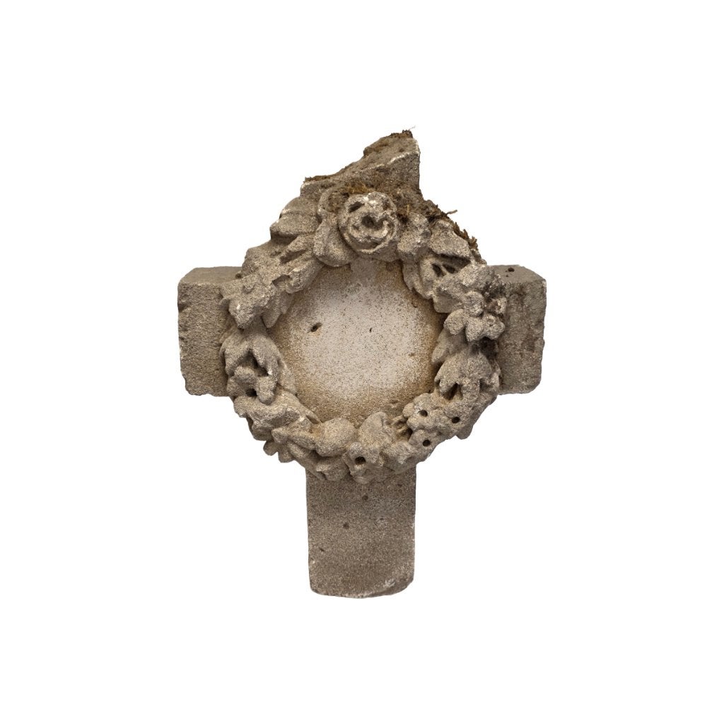 Oude Frans zandstenen graf ornament, Ophalen of Verzenden