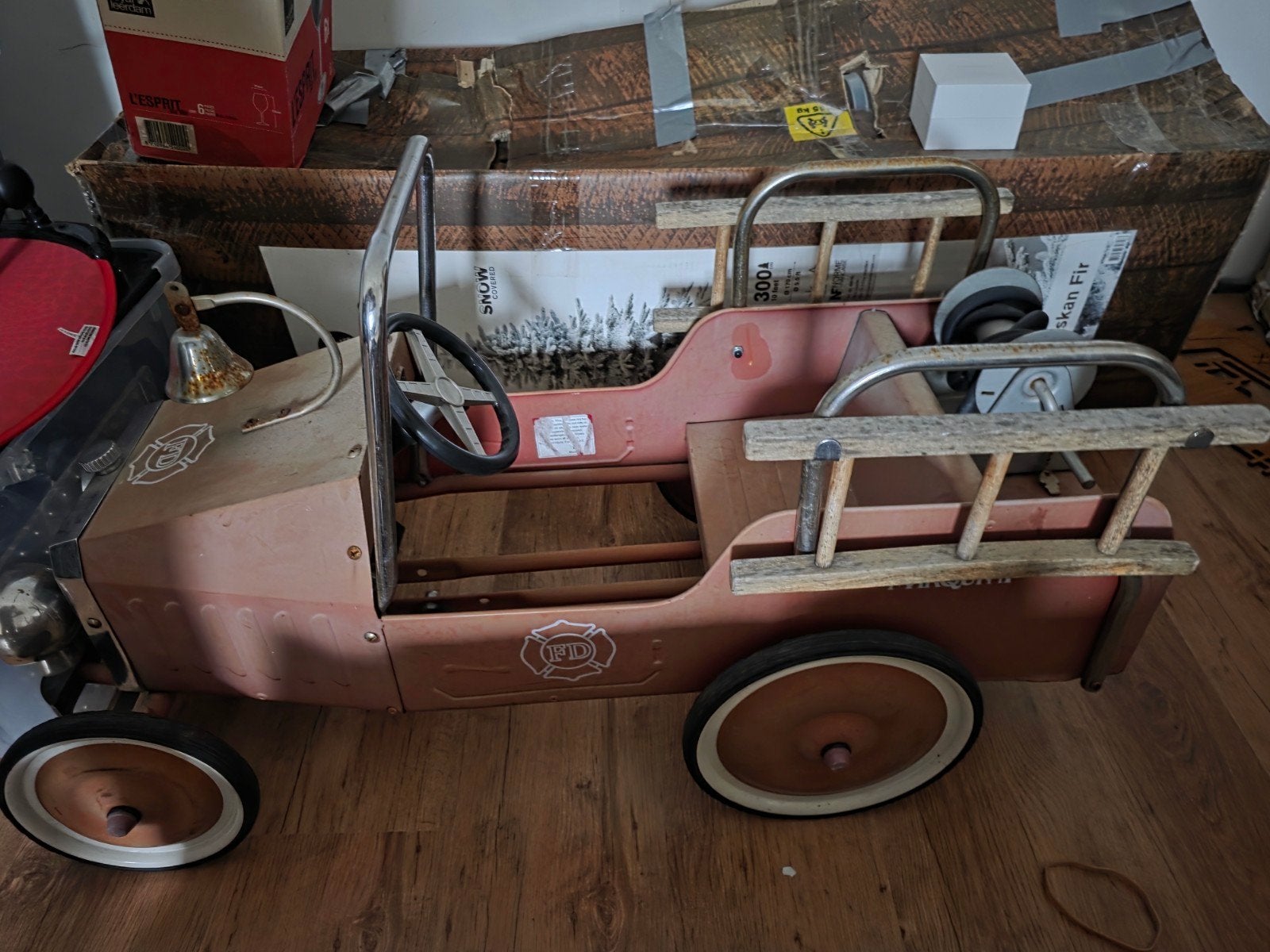 Antieke Brandweerauto Loopwagen uit 1938 - Uniek, Antiek en Kunst, Ophalen