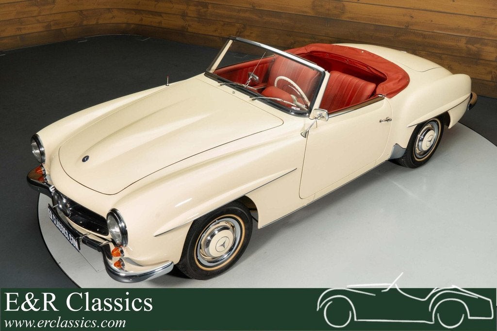 Mercedes 190 SL Cabriolet | 1956, Auto's, Oldtimers, Achterwielaandrijving, Cabriolet, Beige, Handgeschakeld