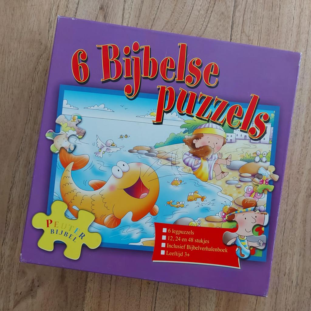 6 mooie puzzels over Bijbelse verhalen., Ophalen of Verzenden, Meer dan 50 stukjes, 6 jaar of ouder
