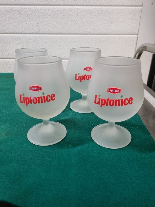 glazen liptonice vier stuks, Ophalen of Verzenden, 'T Olde Gre-j, Info@toldegrej.nl, Endepoelstraat 20f Didam