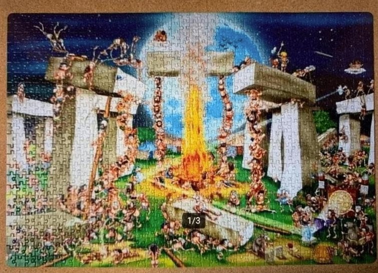 Puzzel, legpuzzel Cartoon Collection Stonehenge; 1000 RUILEN, Ophalen of Verzenden, 500 t/m 1500 stukjes, Zo goed als nieuw, Legpuzzel