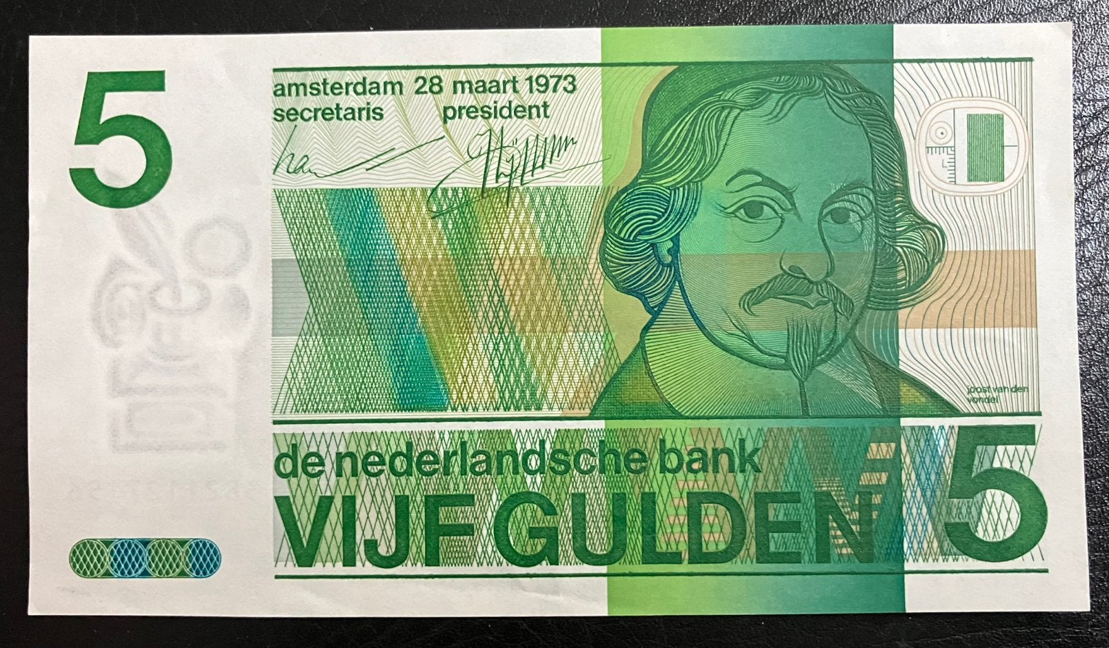 Bankbiljet Van 5 gulden Vondel 1973 zo goed als nieuw, Ophalen of Verzenden, 5 gulden, Los biljet