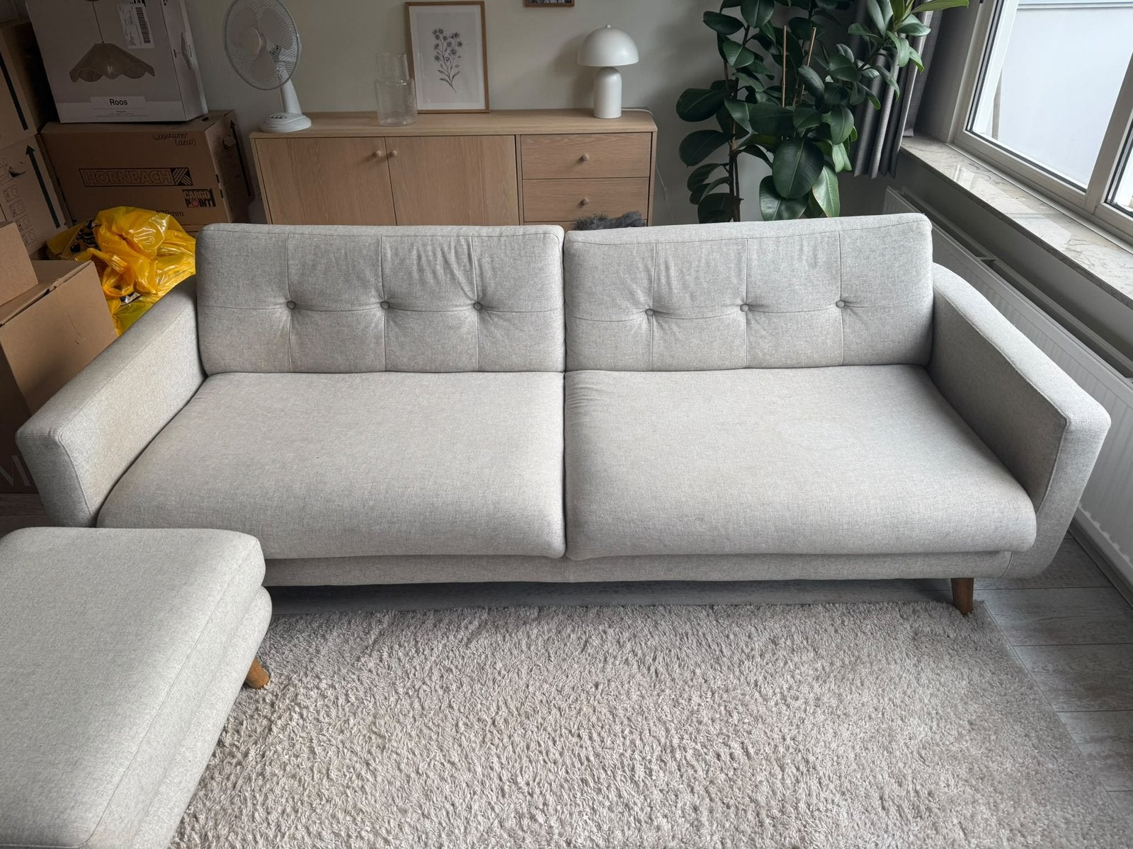 Sofacompany tweezitsbank met hocker, Ophalen, Gebruikt, Tweepersoons, 75 tot 100 cm