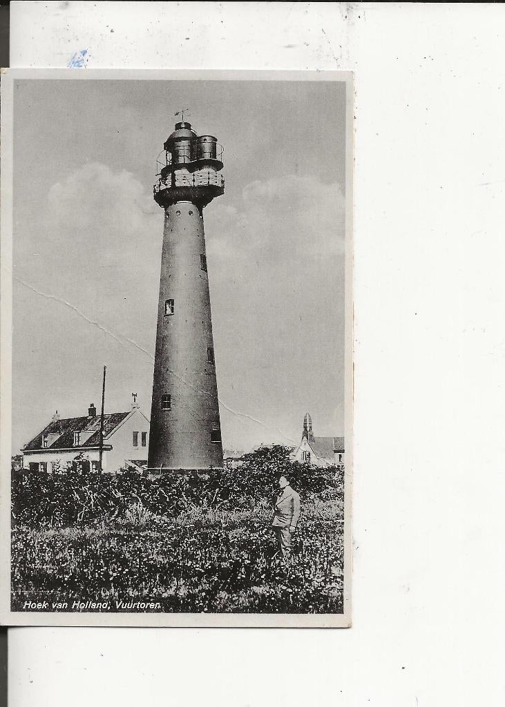 Hoek van Holland Vuurtoren met huizen, Ophalen of Verzenden, Ongelopen, Zuid-Holland