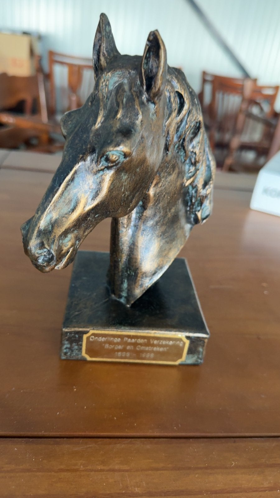Bronzen Paardenbuste - Jubileumeditie, Minder dan 20 cm, Buste, Ophalen of Verzenden, Bruin