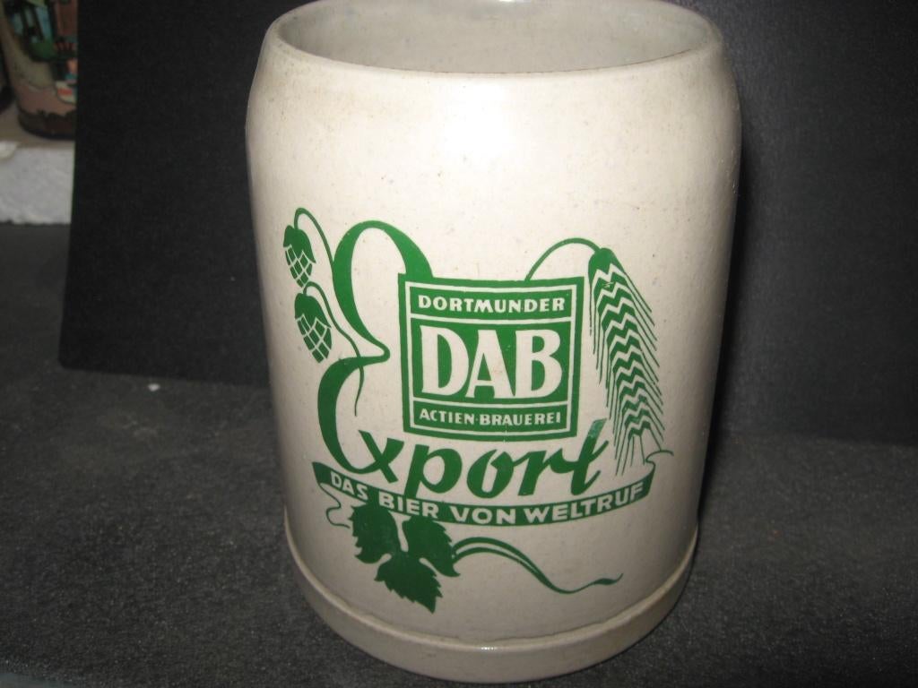 Geheel groen DAB export logo op bierpul 0,5l ...  pul #3/4, Ophalen of Verzenden, Zo goed als nieuw, Pul(len), Overige merken