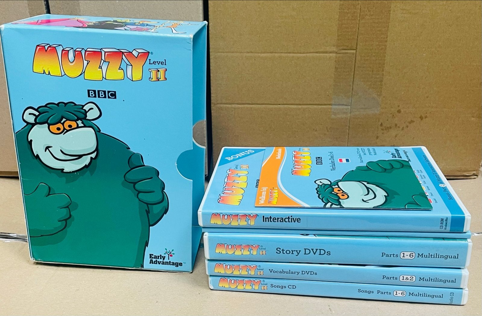 Muzzy Level II - Leer 6 talen met Story & Vocabulary DVD's, Alle leeftijden, Nederlands, Overige genres, Zo goed als nieuw