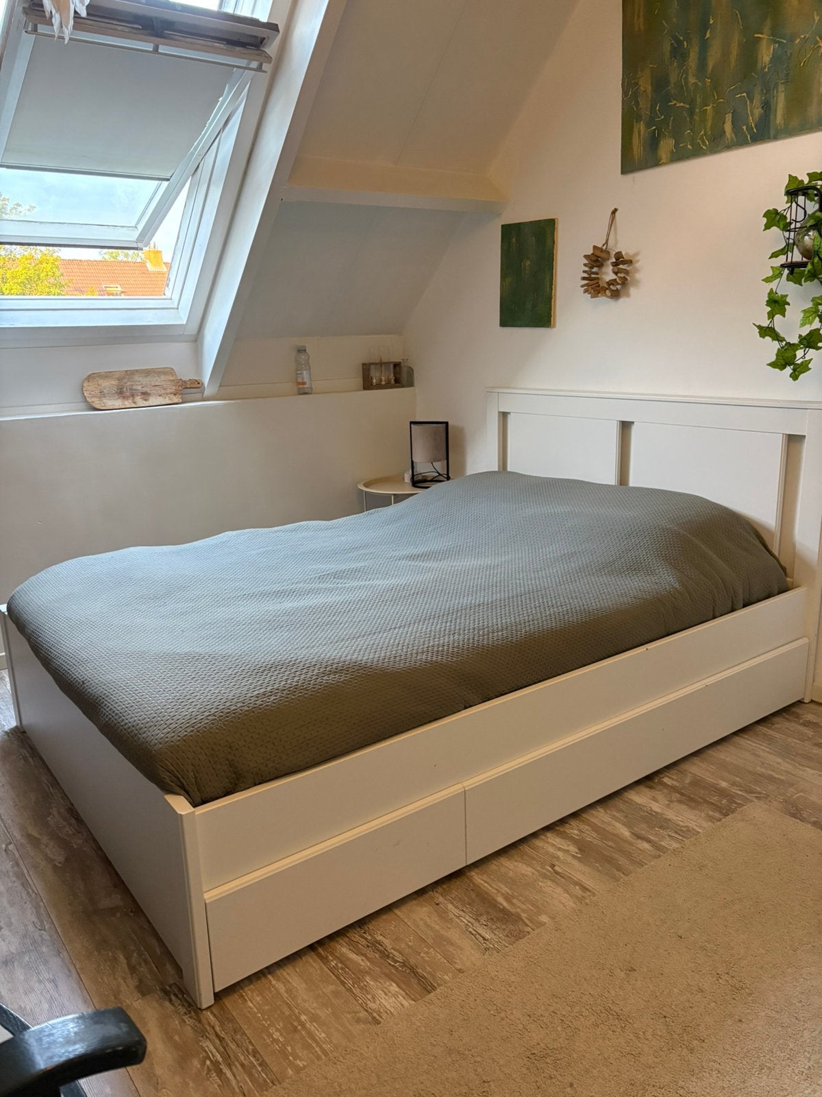 Songesand tweepersoons bed 140x 200, Ophalen, Gebruikt, Wit, Tweepersoons