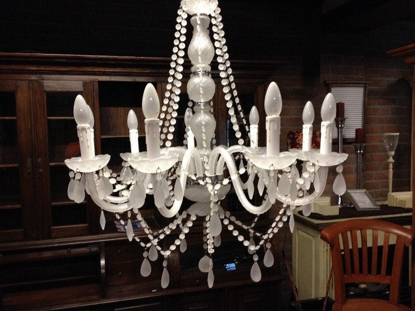 NIEUWE kroonluchter - frosted glazen - luchter – hanglamp, Ophalen, Wilms, E14 (klein), Nieuw
