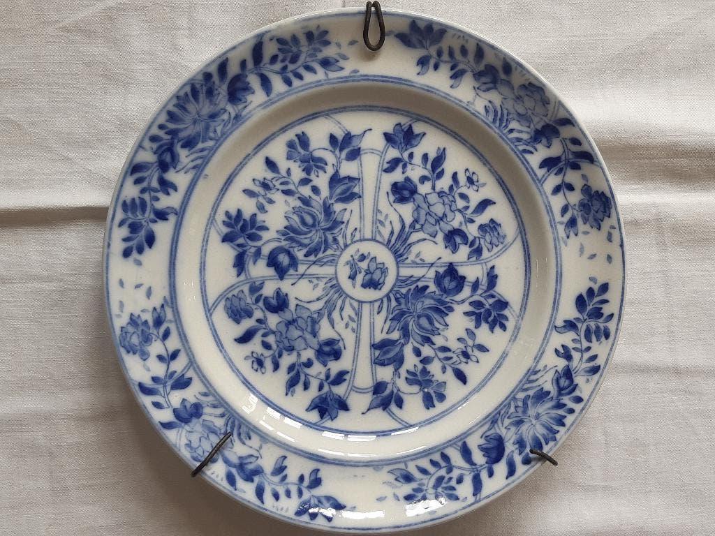 P. Regout groot mooi delftsblauw wandbord MIKADO (26 cm.), Antiek en Kunst, Antiek | Wandborden en Tegels, Ophalen of Verzenden