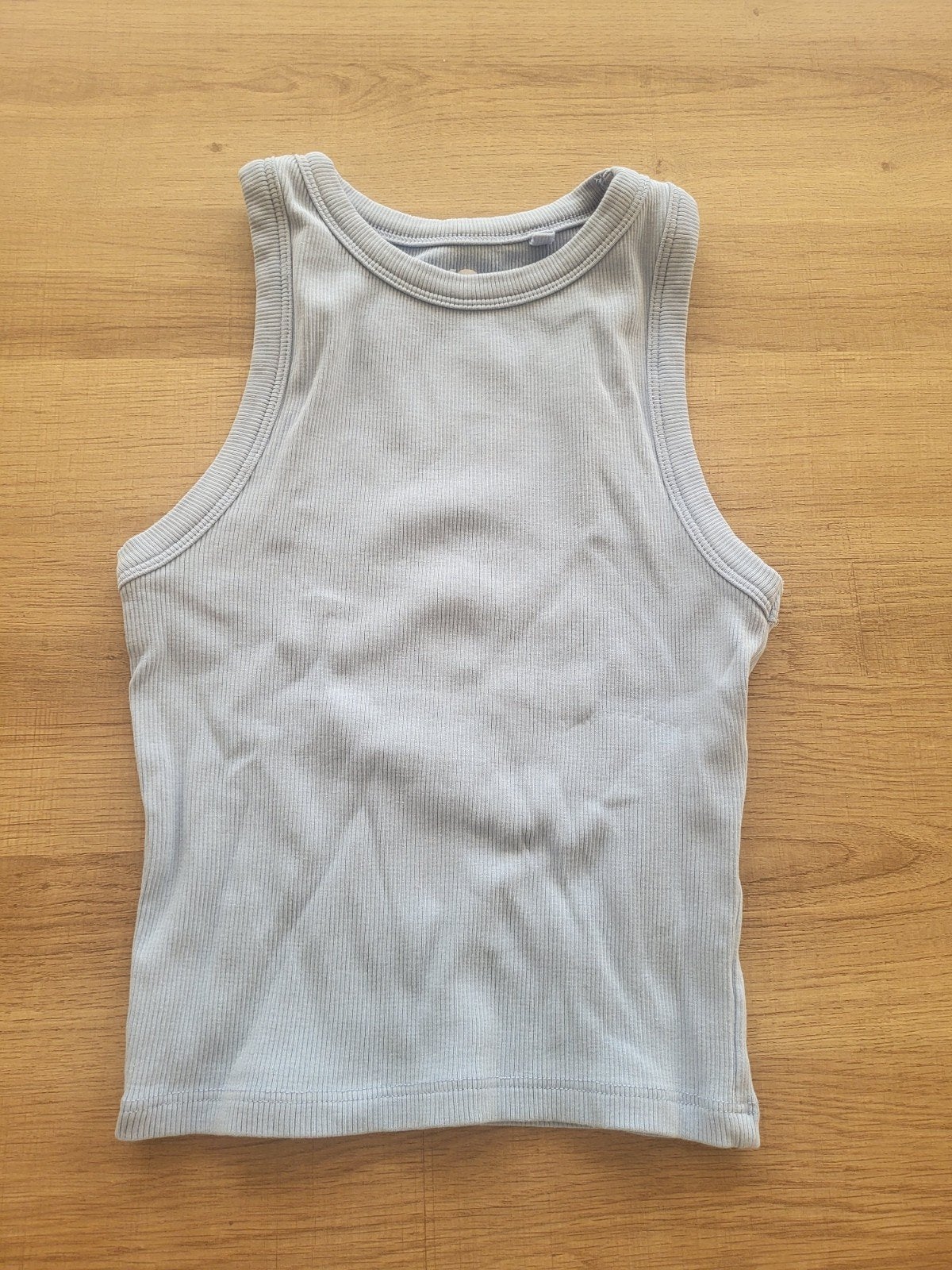 NewYorker Lichtblauwe geribbelde top - XXS, Kleding | Dames, Tops, Blauw, Ophalen of Verzenden, Zonder mouw, Maat 34 (XS) of kleiner