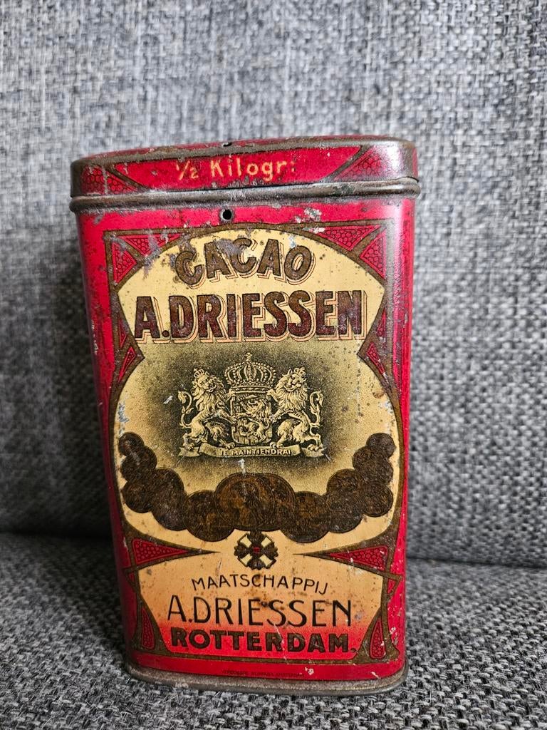 Cacao A. Driessen Blik - Rotterdam, Verzamelen, Blikken, Ophalen of Verzenden, Gebruikt, Overige