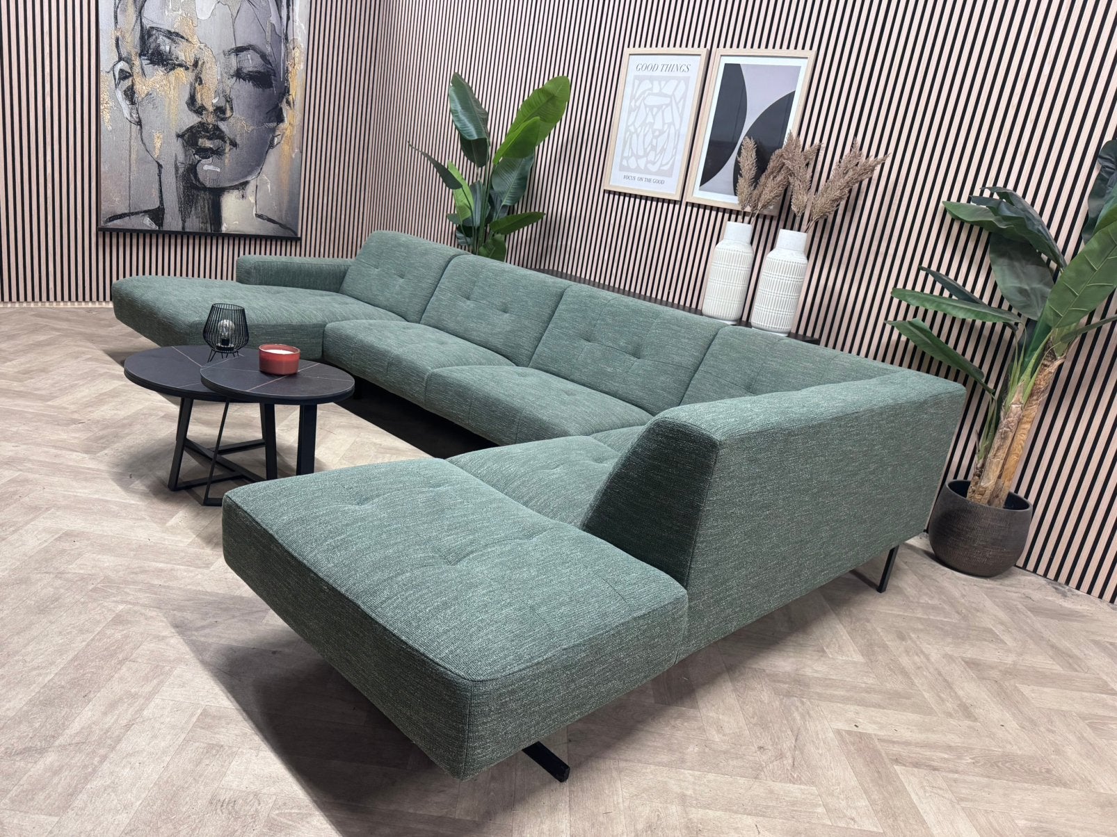 ZGAN Montel Traffic U-Bank / Hoekbank - Groen - 368cm