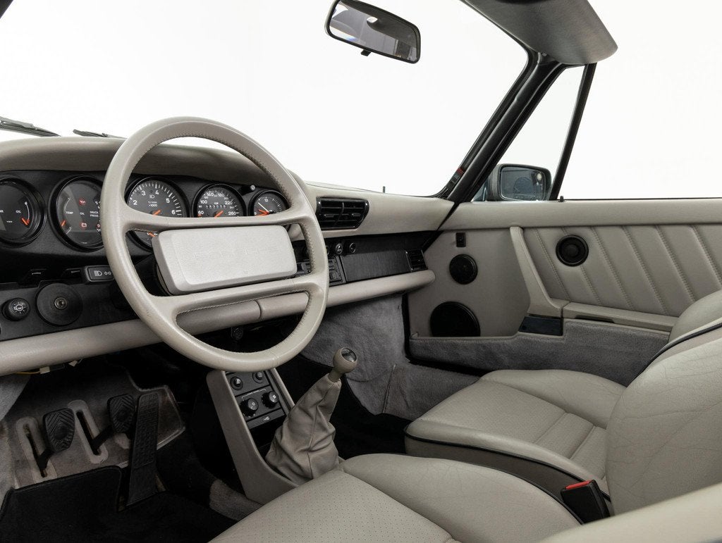 Porsche 911 930 Turbo 3.3 Cabriolet, Auto's, Porsche, Achterwielaandrijving, Gebruikt, Blauw, Bedrijf