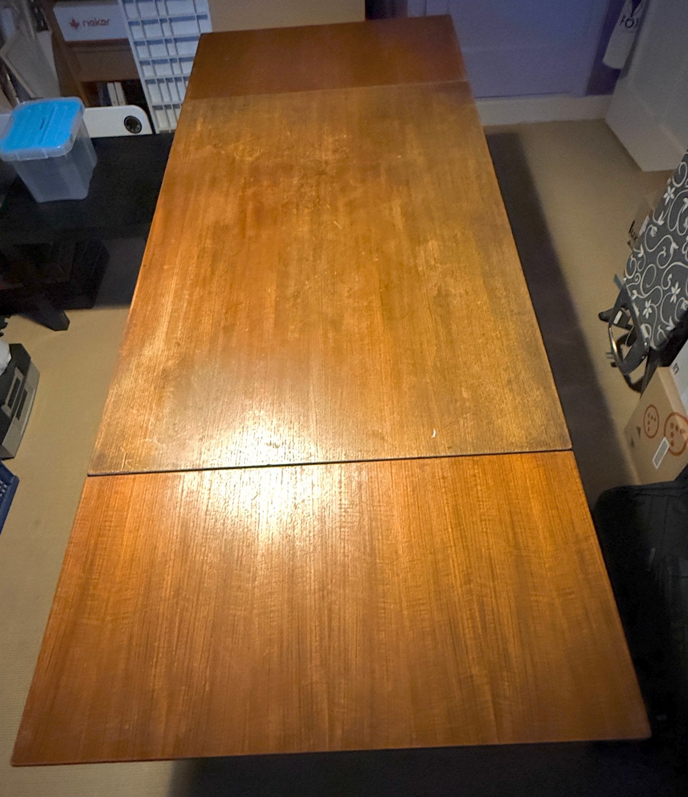 Mooie vintage jaren 50 uitschuiftafel, Ophalen, Gebruikt, Eikenhout, 50 tot 100 cm