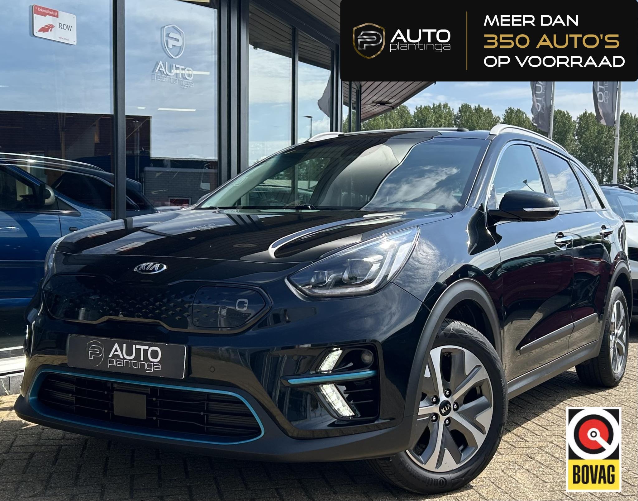 Kia e-Niro DynamicPlusLine 64 kWh | SOH 100% | 3 Fase | 1e E, Gebruikt, 1712 kg, Leder en Stof, Zwart