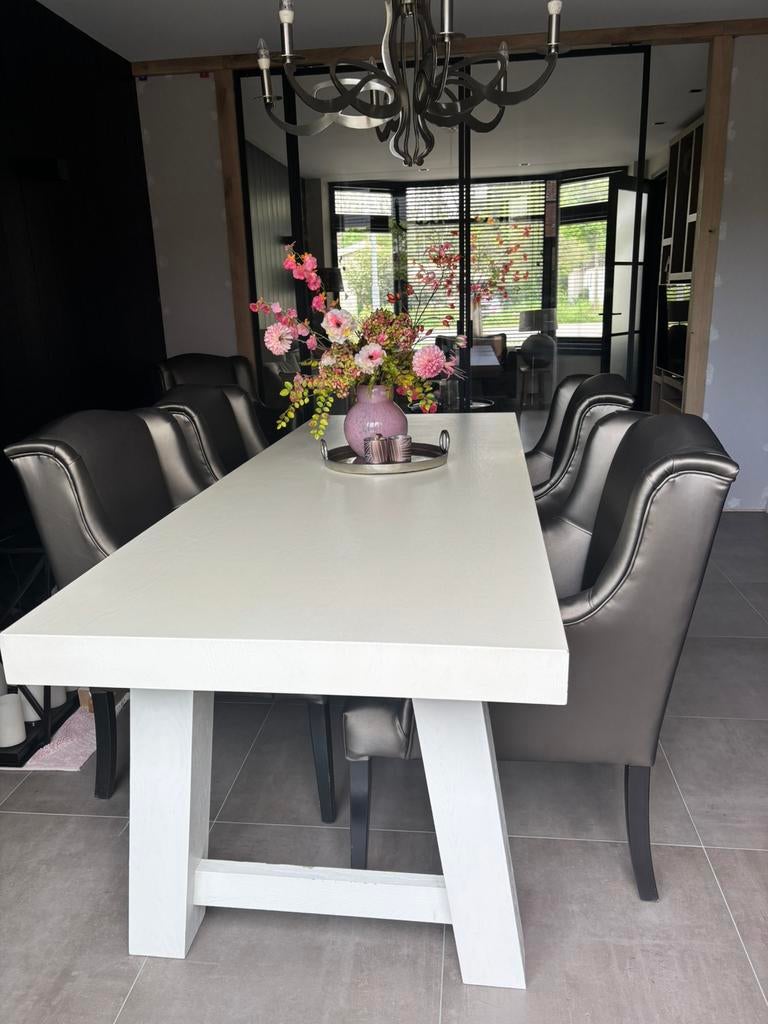 Prachtige luxe stoelen 6 stuks voor bij eettafel, Huis en Inrichting, Ophalen, Zo goed als nieuw, Stof, Vijf, Zes of meer stoelen