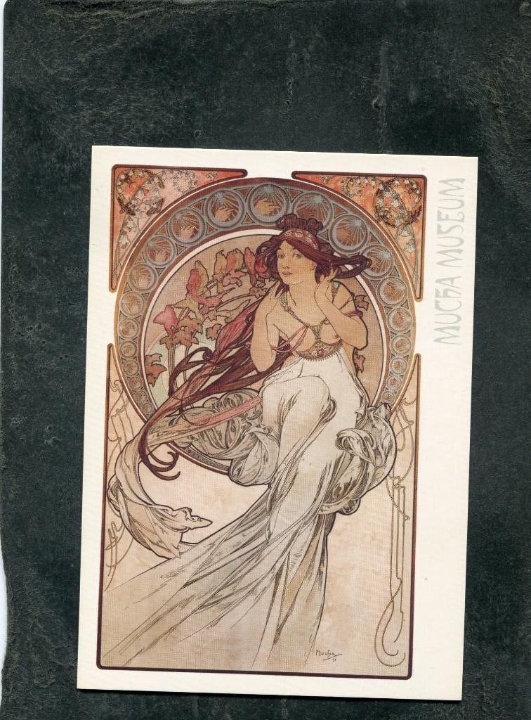 Ansicht Alfons Mucha - Music, Verzamelen, Ansichtkaarten | Themakaarten, Verzenden, 1980 tot heden, Ongelopen
