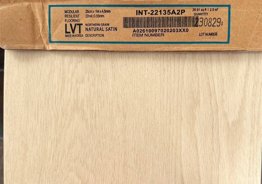 Interface LVT vinyl vloer restant 4,75 m², Huis en Inrichting, Stoffering | Vloerbedekking, Ophalen, Beige, Nieuw, Minder dan 5 m²