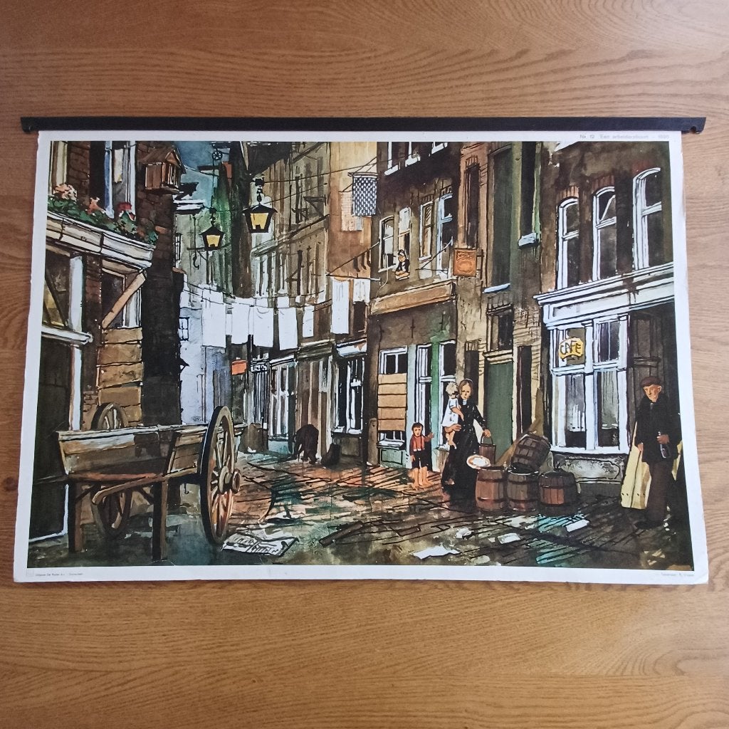 Schoolplaat Een arbeidsbuurt, Ophalen, Geschiedenis