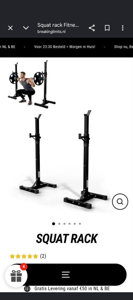 Breaking Limits Squat rack / bench press, Ophalen, Zo goed als nieuw