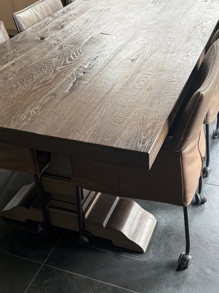 Eiken kloostertafel robuust 300x100cm, Huis en Inrichting, Tafels | Eettafels, Ophalen, Eikenhout, 200 cm of meer, 50 tot 100 cm
