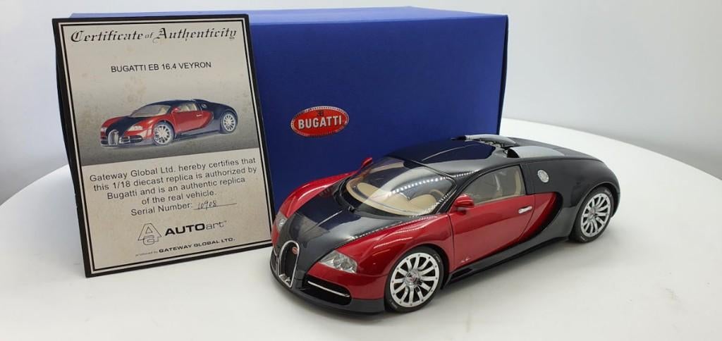 Bugatti EB 16.4 Veyron Showcar Black/Red van AutoArt, Ophalen of Verzenden, Nieuw, Auto, Autoart