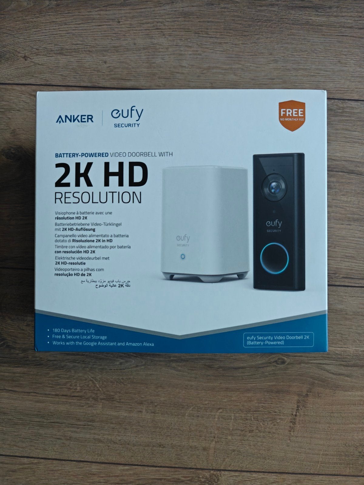 Eufy Security Video Deurbel 2K HD Batterij-aangedreven, Ophalen, Beweging, Zo goed als nieuw, Compleet systeem