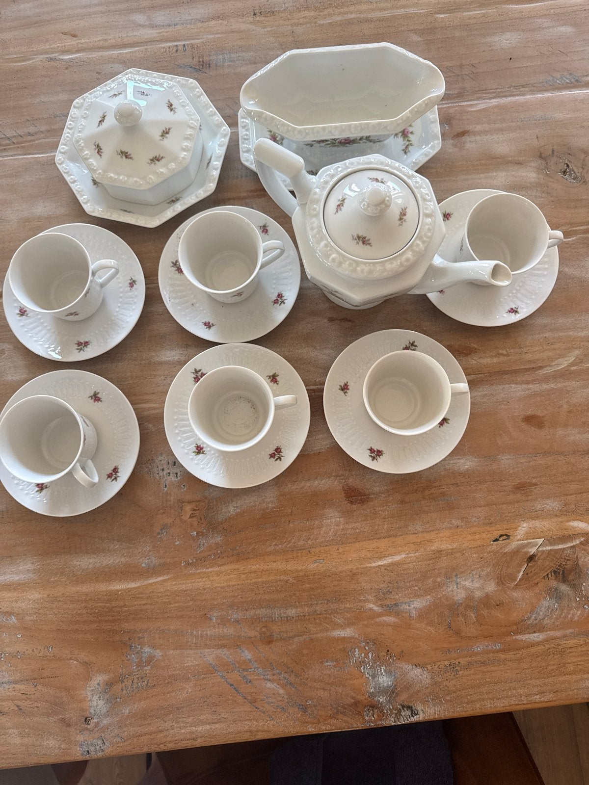 Vintage Winterling Bavaria theeservies met roosjes, Ophalen of Verzenden