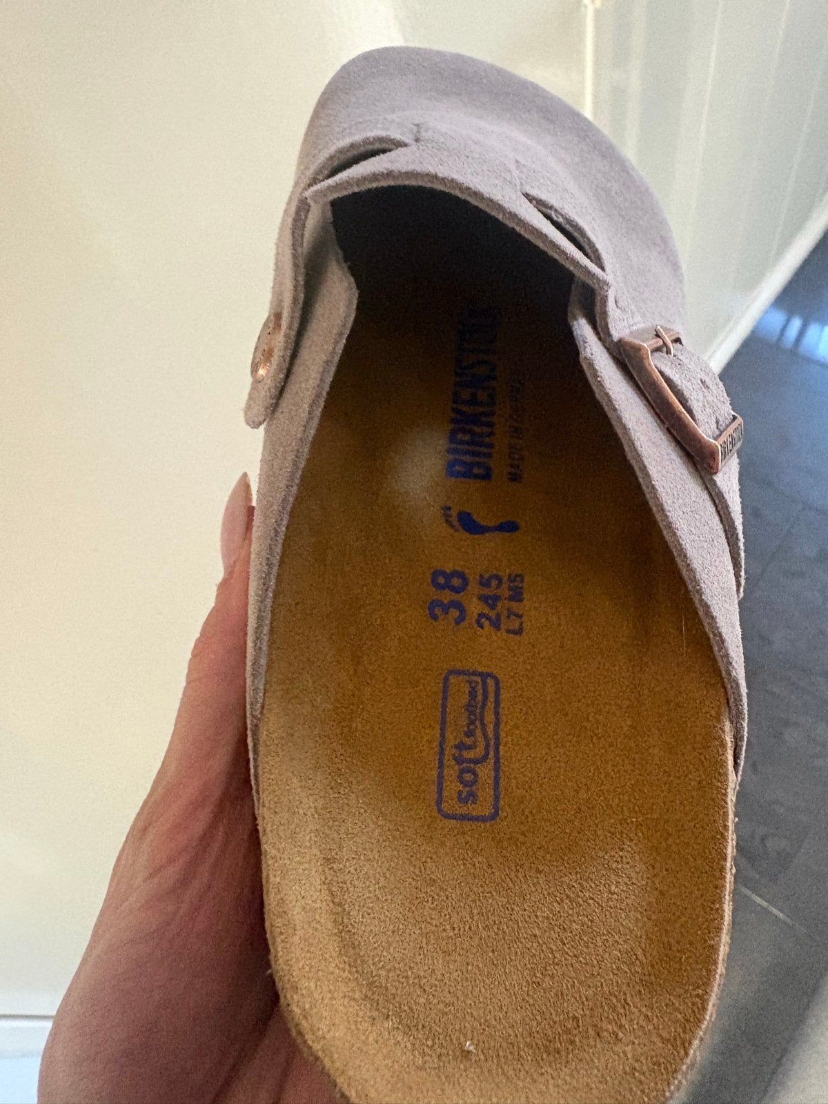 Birkenstock Boston Clogs - Zo goed als nieuw, Kleding | Dames, Schoenen, Verzenden, Zo goed als nieuw, Grijs, Instappers