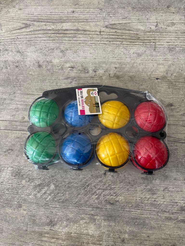 Nieuw Jeu de Boules set - 8 ballen met but, Drie of vier spelers, Ophalen of Verzenden, Nieuw