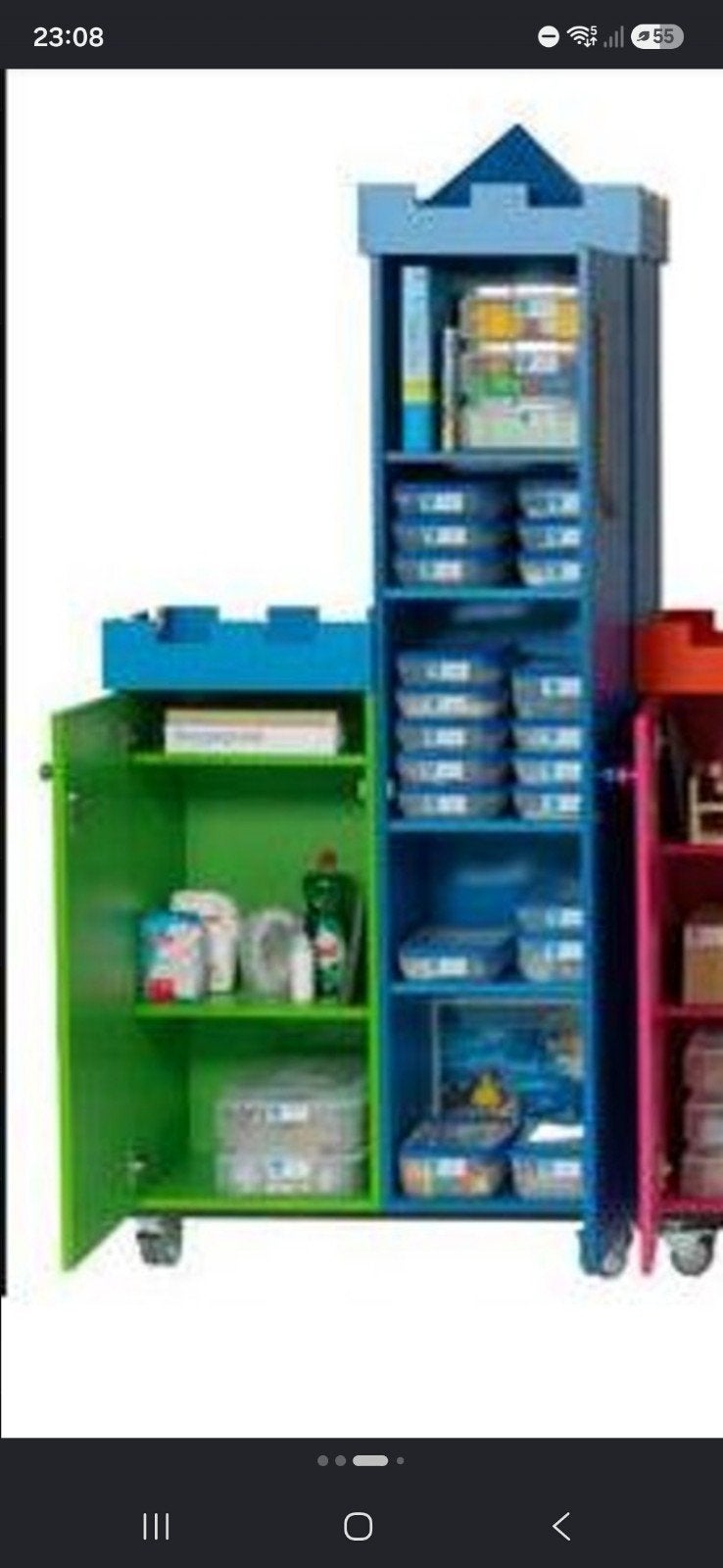 Kleurrijke kast op wieltjes voor kinderkamer/gastouder, Ophalen, Gebruikt