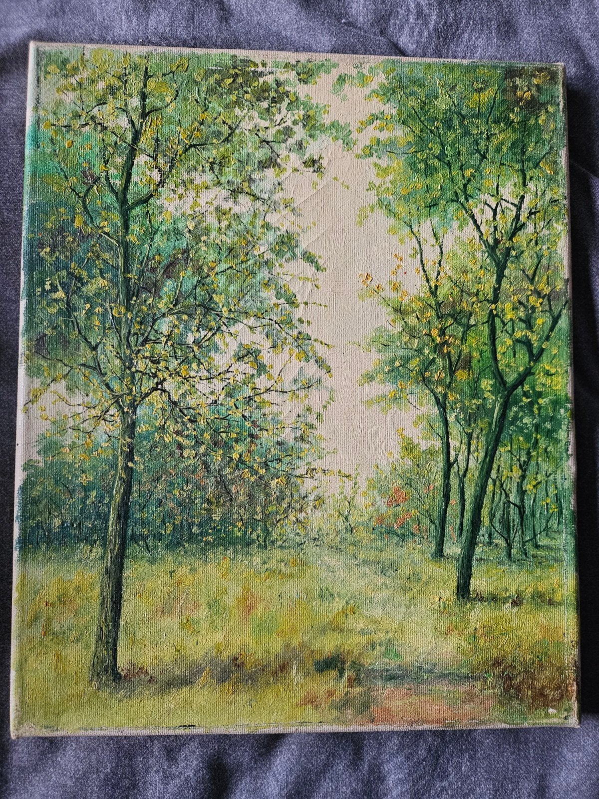 Schilderij Dolf Ketelaar Groen Boslandschap - Olieverf op Do, Doek, Realistisch, Ophalen of Verzenden, Landschap