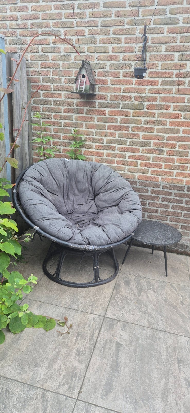 Comfortabele Papasan stoel met kussen, Ophalen, Gebruikt, Metaal