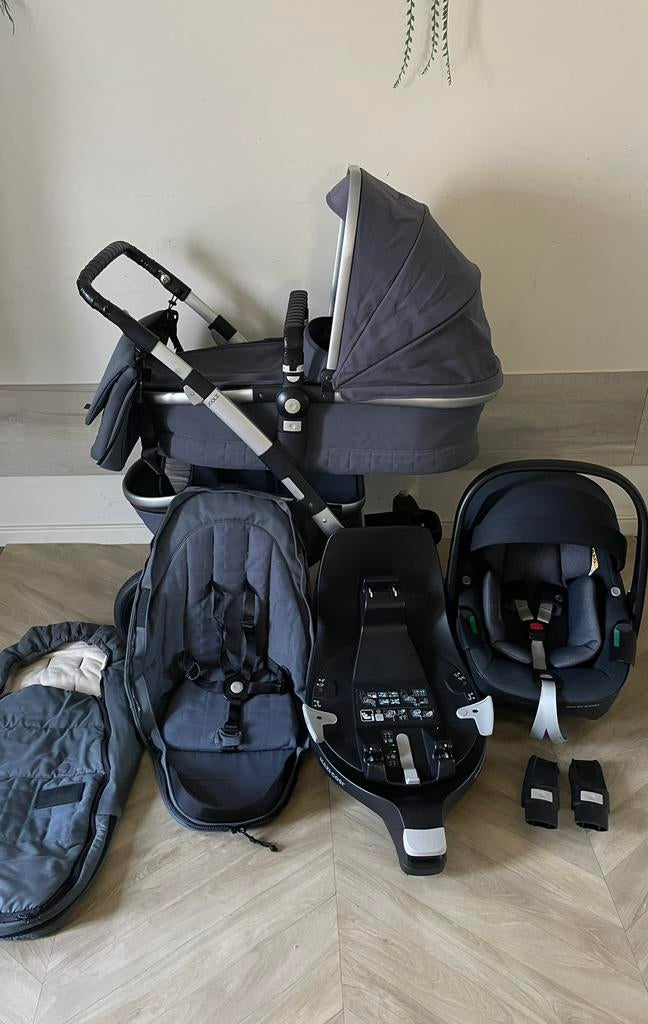 Super stoere Joolz Geo blauw/grijs/zwart 3-in-1 360 maxicosi, Ophalen of Verzenden, Zo goed als nieuw